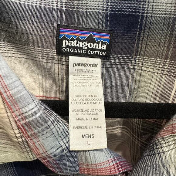 Patagonia Long Sleeved Plaid Pima Organic Cotton Shirt Sz L - Picture 5 of 6